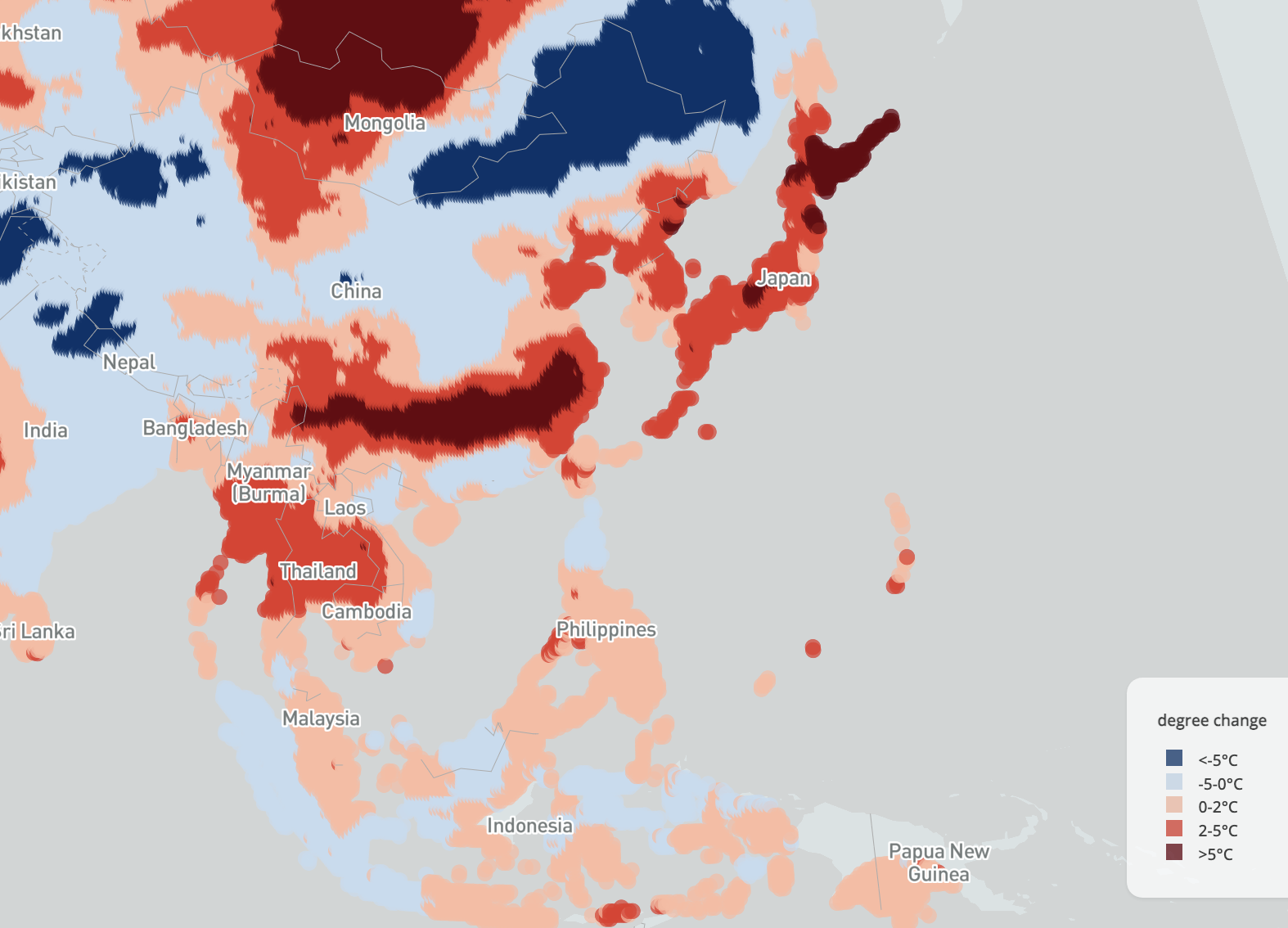 a project about how Asian temperature changes